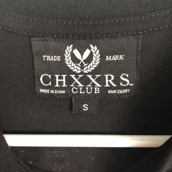 CHXXRS CLUB black and white design Cotton T-shirt - Picture 2 of 5